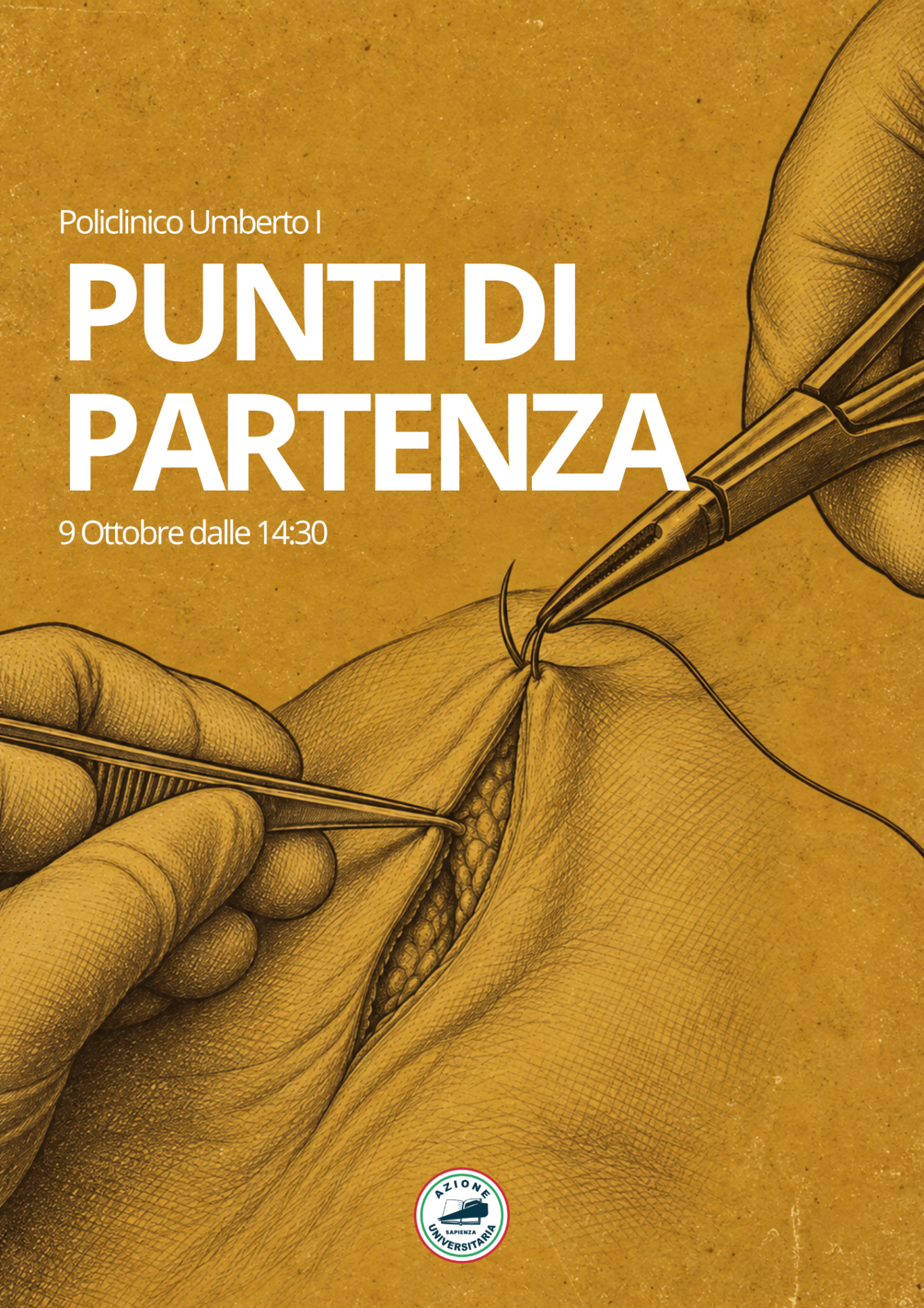 Locandina originale Punti di partenza: 9 ottobre dalle 14:30, Policlinico Umberto I